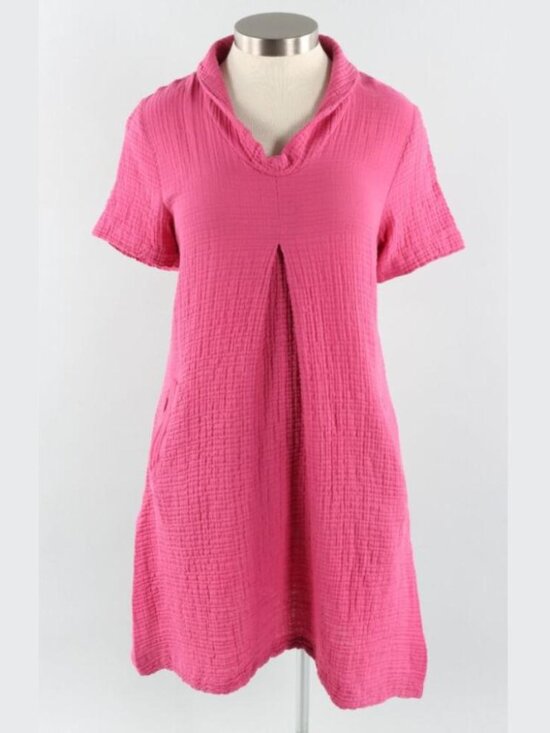 Kozan Dresses & Skirts - Kozan Harley gauzy cotton midi dress Raspberry Pink oversized lagenlook boho L